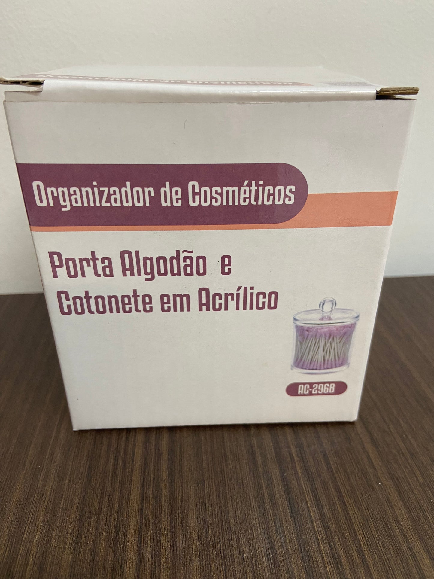 Porta Cotonete Acrílico com Tampa