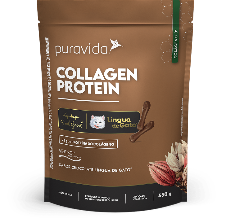 Puravida Collagen Protein Língua de Gato 450g