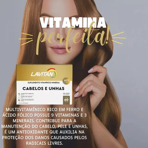 Lavitan Cabelos e Unhas 30 Cápsulas 50g