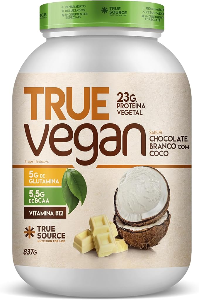 True Source True Vegan Proteína Vegetal: Chocolate Branco Com Coco (837g)