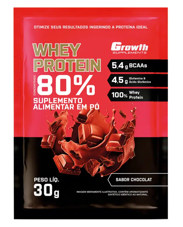 Growth Whey Protein Concentrado (30g) - Sabores: