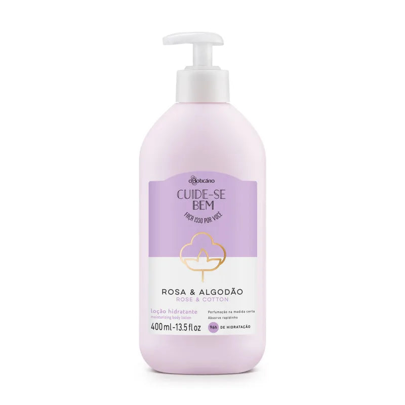 O Boticário Loção Hidratante Desodorante Corporal Cuide-se Bem Rosa e Algodão 400ml
