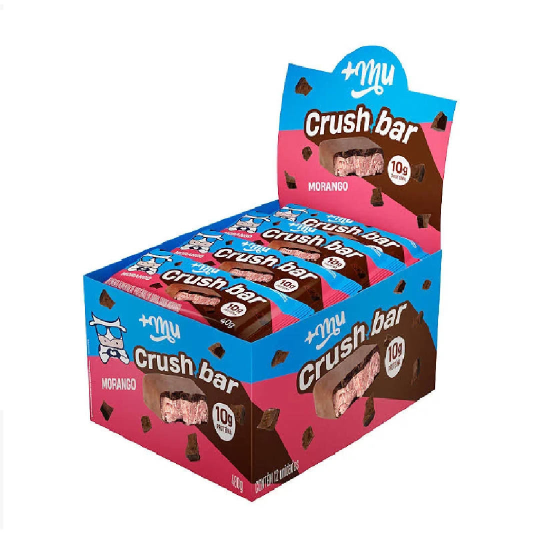 +Mu Crushbar Morango - Caixa com 12 Unidades (420g)