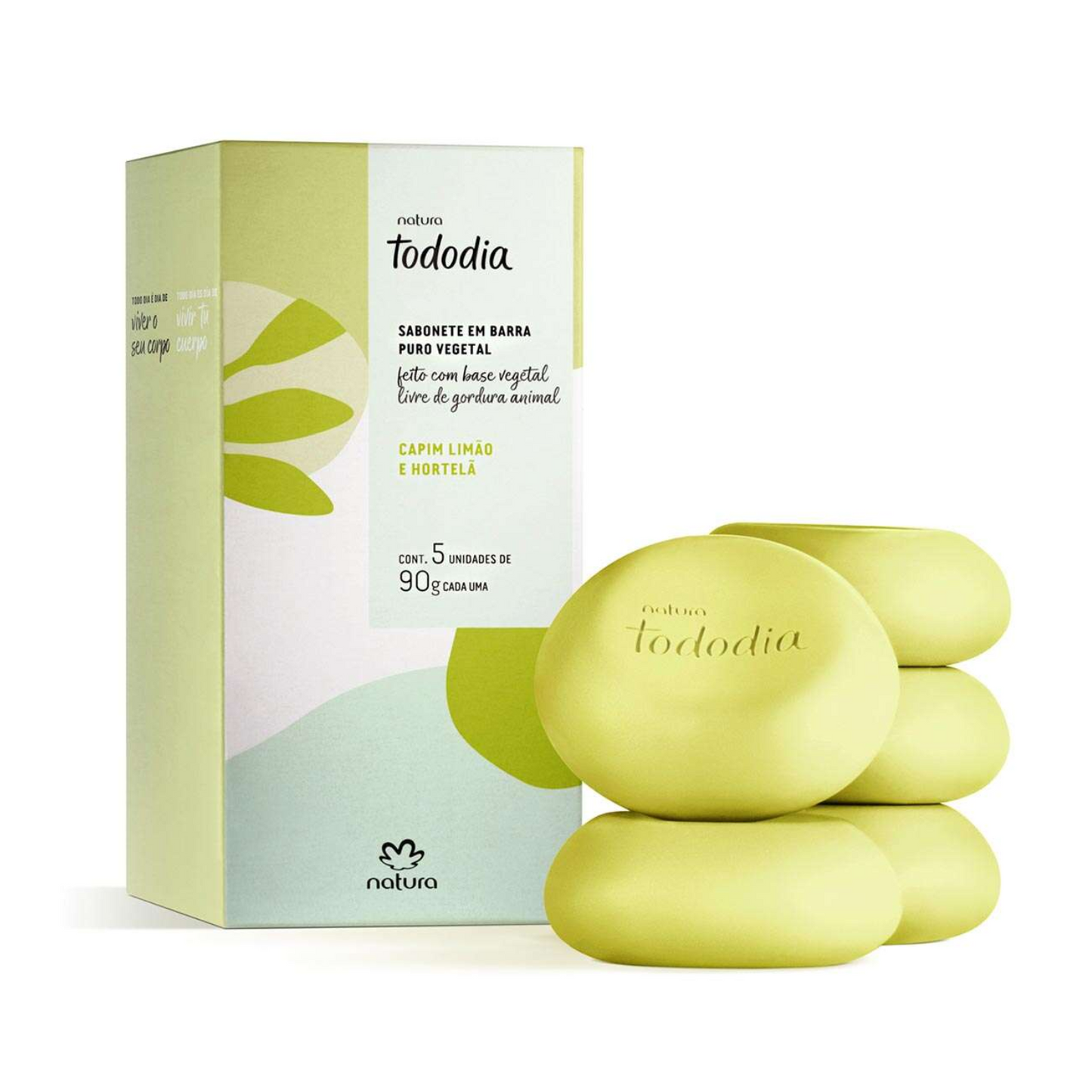 Natura Sabonete em Barra Tododia: Capim Limão e Hortelã (450g)