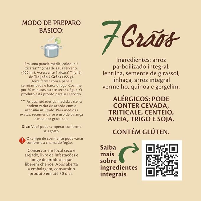 Tio João Arroz 7 Grãos Integrais com Quinoa (1Kg)