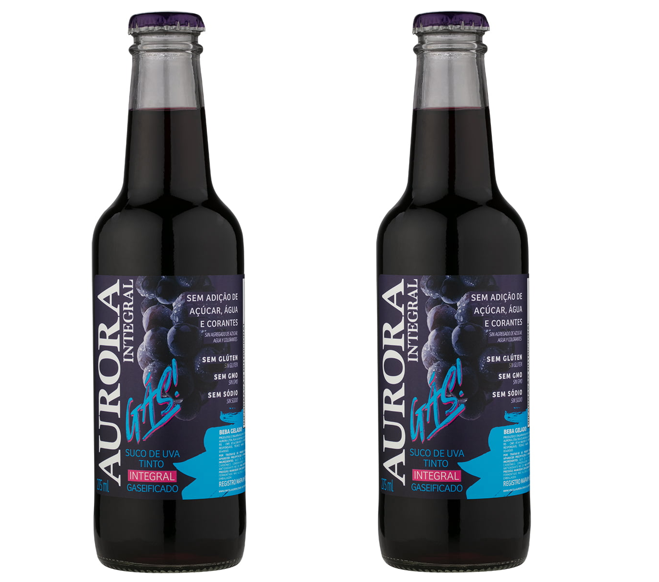 Suco de Uva Integral Aurora Gaseificado (2x275ml)