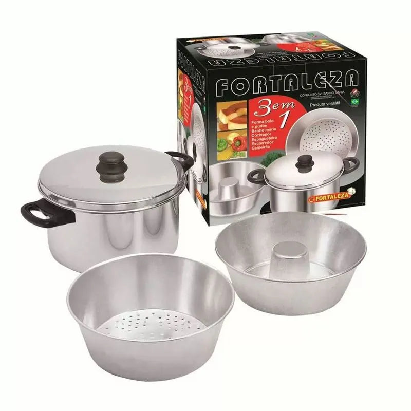 Fortaleza 3 em 1 com Kit Banho Maria e Cozivapor