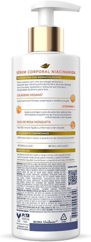 Dove Sérum Hidratante Corporal Niacinamida + Uniformizador (380ml). Oferta! 40% Off
