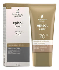 Mantecorp Episol Protetor Facial Solar FPS 70 com Cor - Unidade (940ml) - Cores: