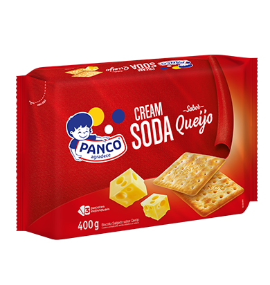 Panco Biscoito Cream Soda Sabor Queijo (400g).