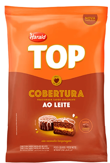 Cobertura de Chocolate Gotas Top Haraldc - Unidade (1,010Kg) - Sabores: