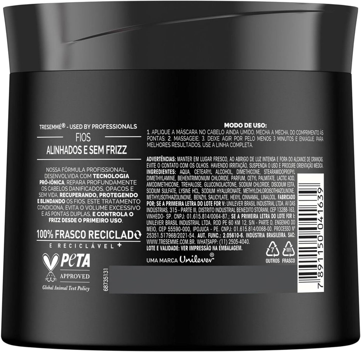 TRESemmé Máscara Blindagem AntiFrizz Ácido Hialurônico e Queratina Hidrolisada (400g)
