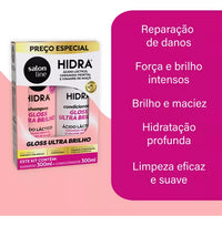 Salon Line Kit Gloss Ultra Brilho: Hidra Nutrição e Brilho - Shampoo + Condicionador (300ml)