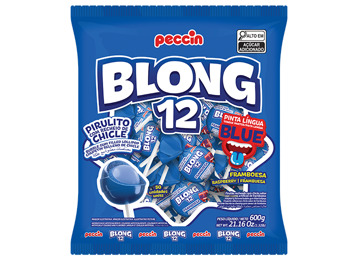 Pirulito Blong 12 com chiclete 600g