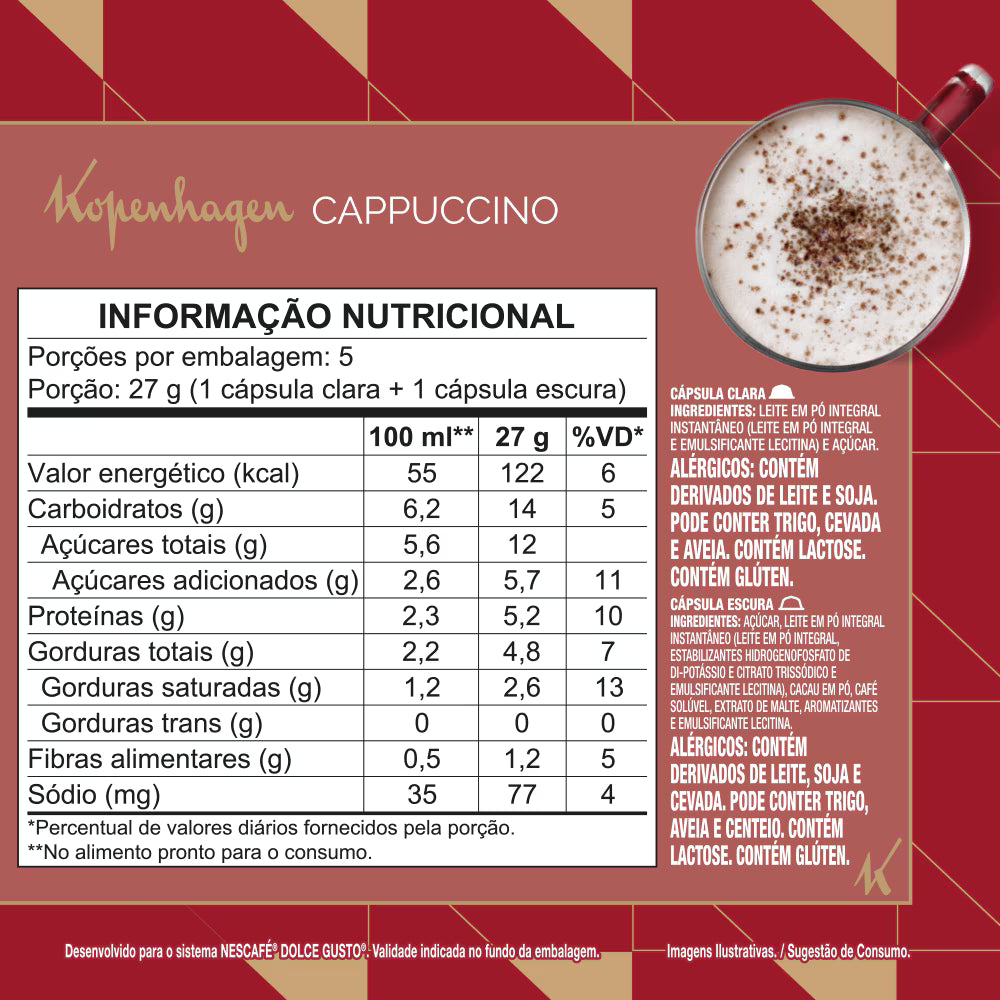Dolce Gusto Kopenhagen Cappuccino 10 Cápsulas (190g)
