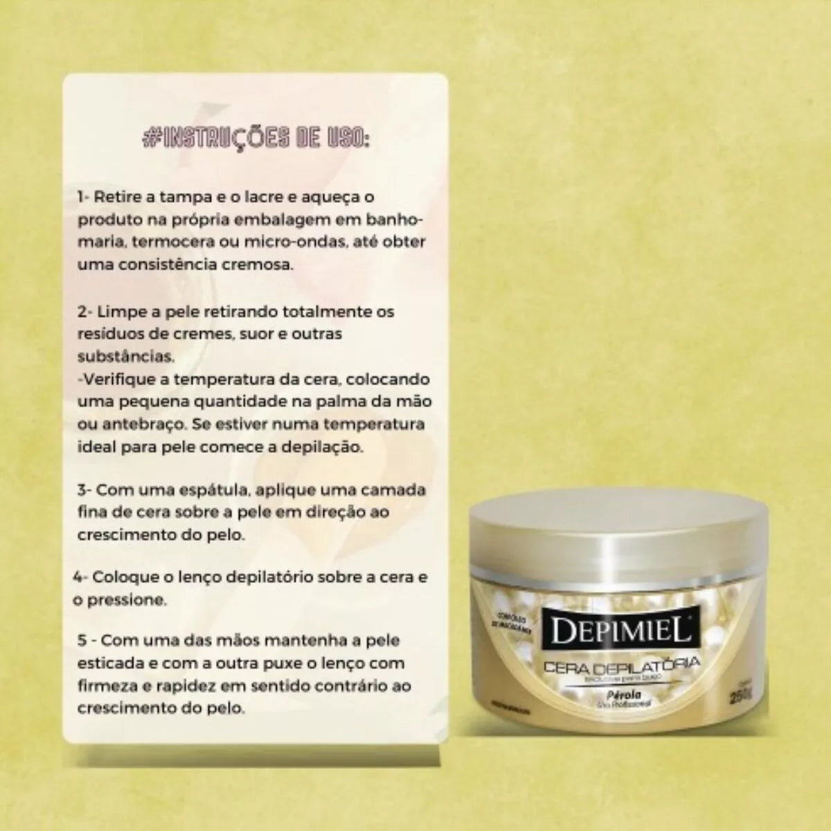 Depimiel Cera Depilatória para Buço Perolada (250g)