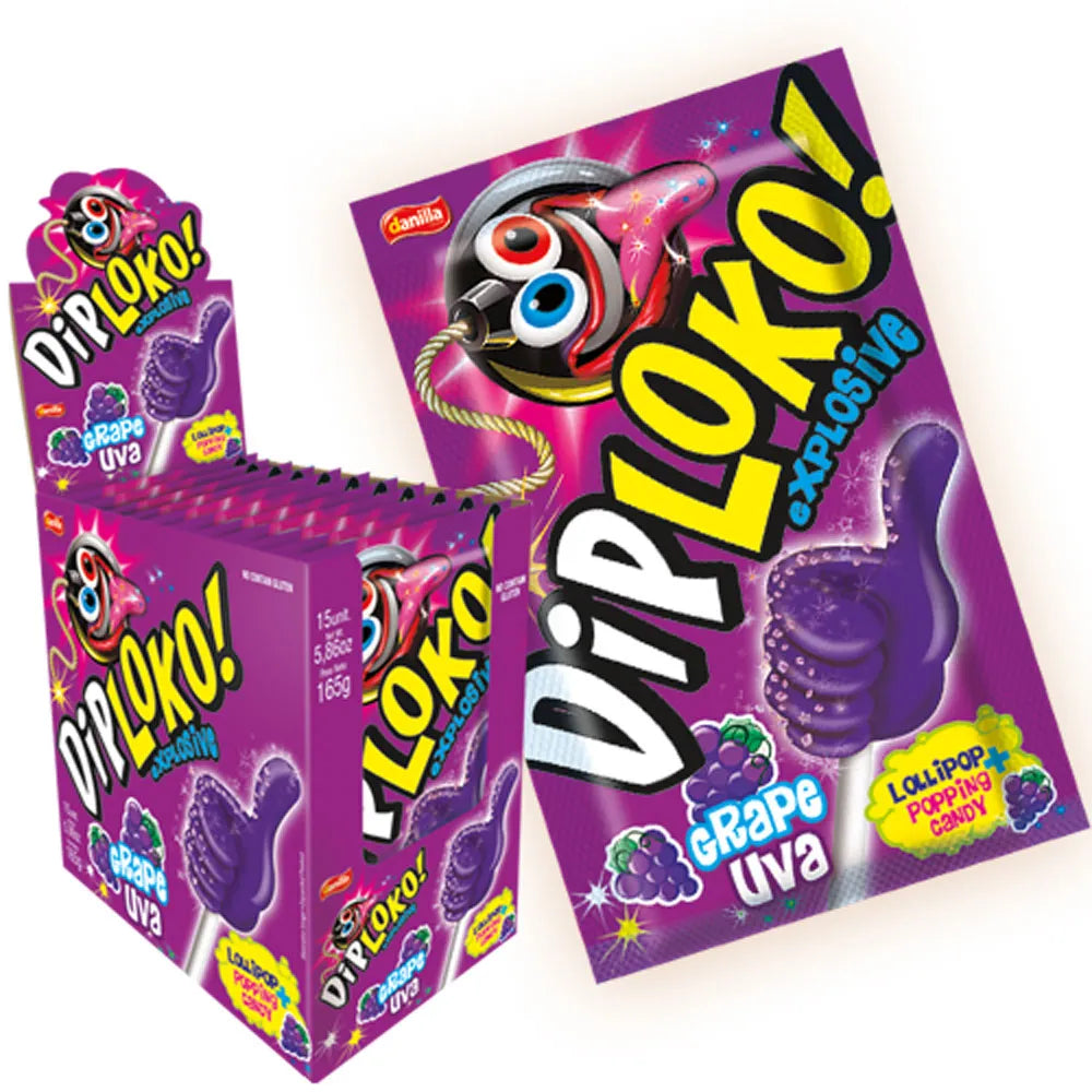 Dip Loko Explosive Lollipop Grape Flavor 15x11g (165g)