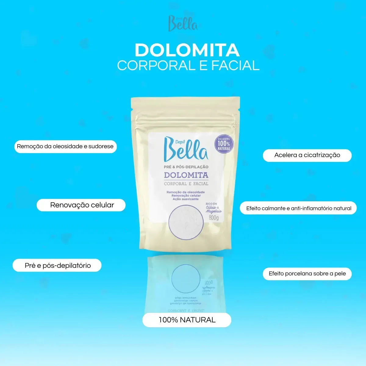 Dolomita Corporal/Facial Pré/pós-depilação 800g