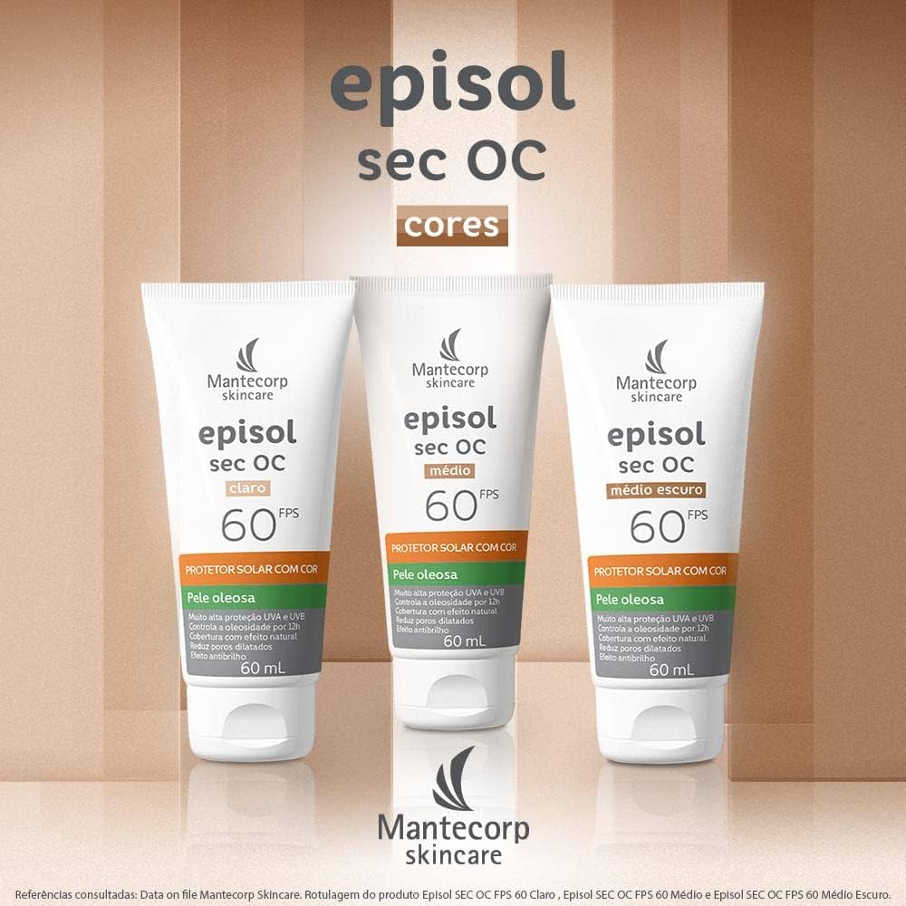 Episol Protetor Solar Sec OC Fps 60 - Unidade (60ml) - Cores: