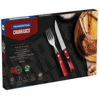 Jogo de Talheres para Churrasco Tramontina Polywood e Aço Inox 12 Peças OFERTA!!