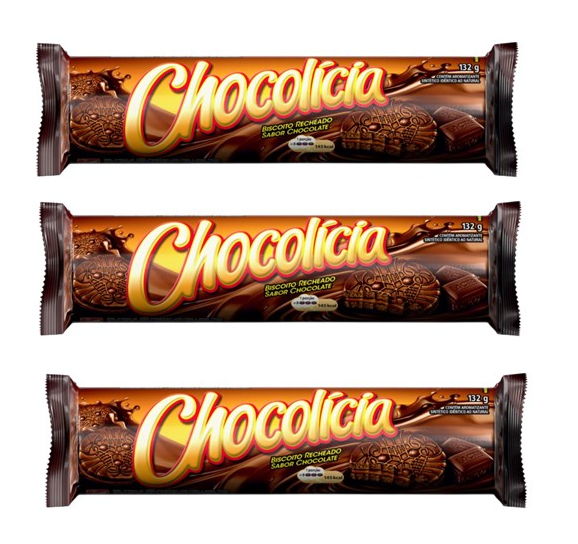 Chocolicia Biscoito Recheado Chocolate (3x132g)