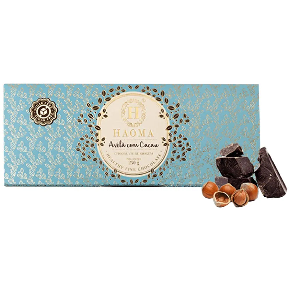 Haoma Barra de Chocolate Avelã com Cacau (250g).