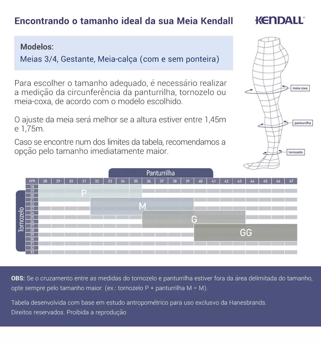 Meia Calça Kendall Alta Compressão Sem Ponteira 1891