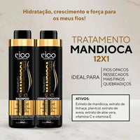 Eico Kit Tratamento Mandioca Shampoo 800ml + Condicionador 750ml | Crescimento + Fortalecimento.