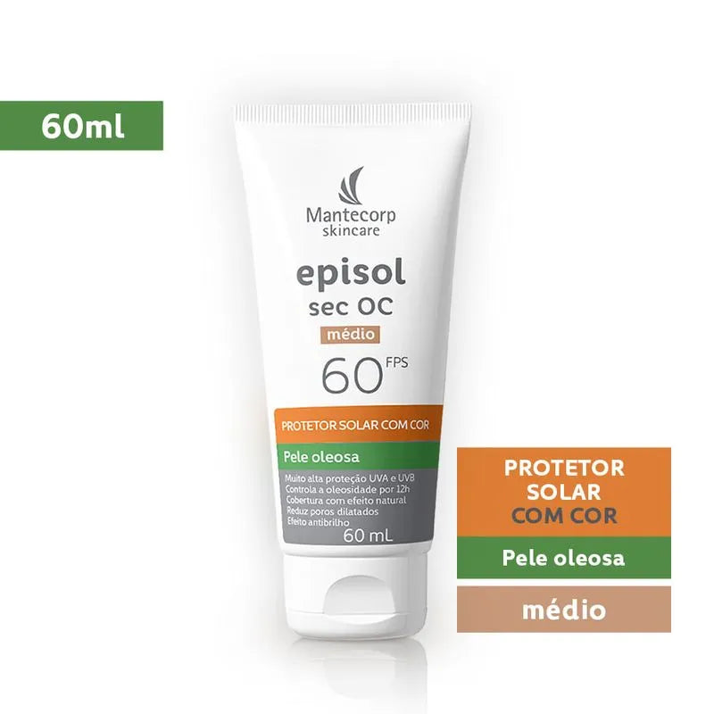 Episol Protetor Solar Sec OC Fps 60 - Unidade (60ml) - Cores: