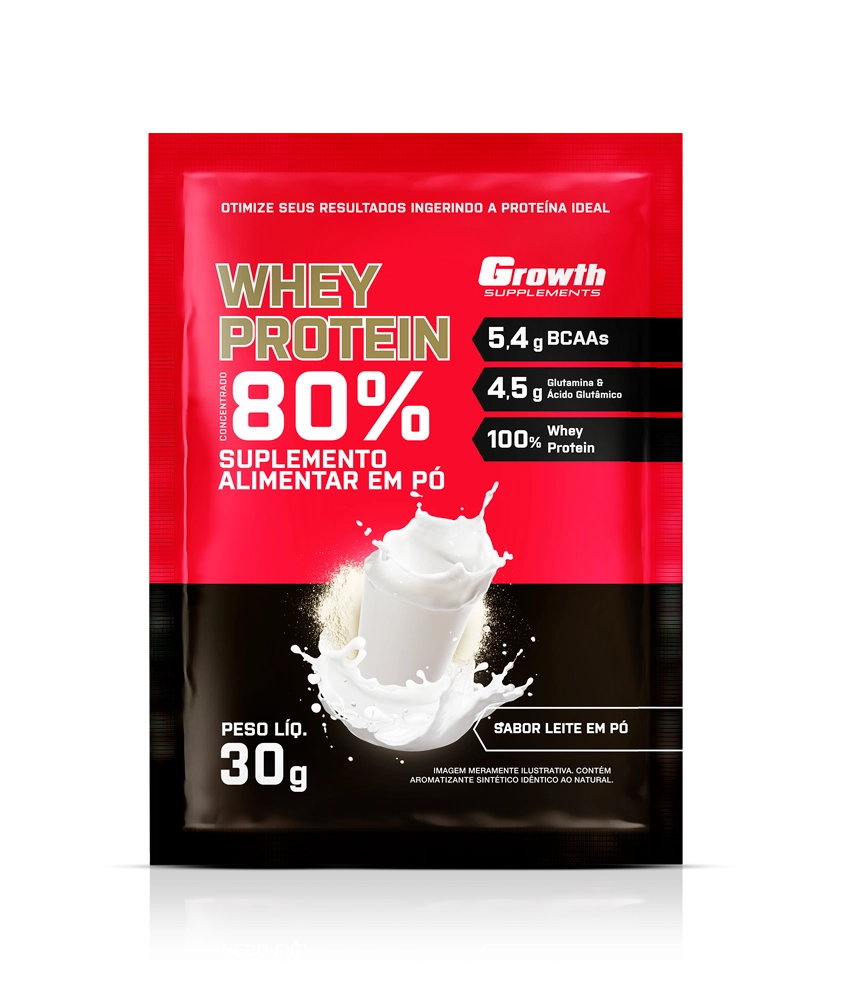 Growth Whey Protein Concentrado (30g) - Sabores: