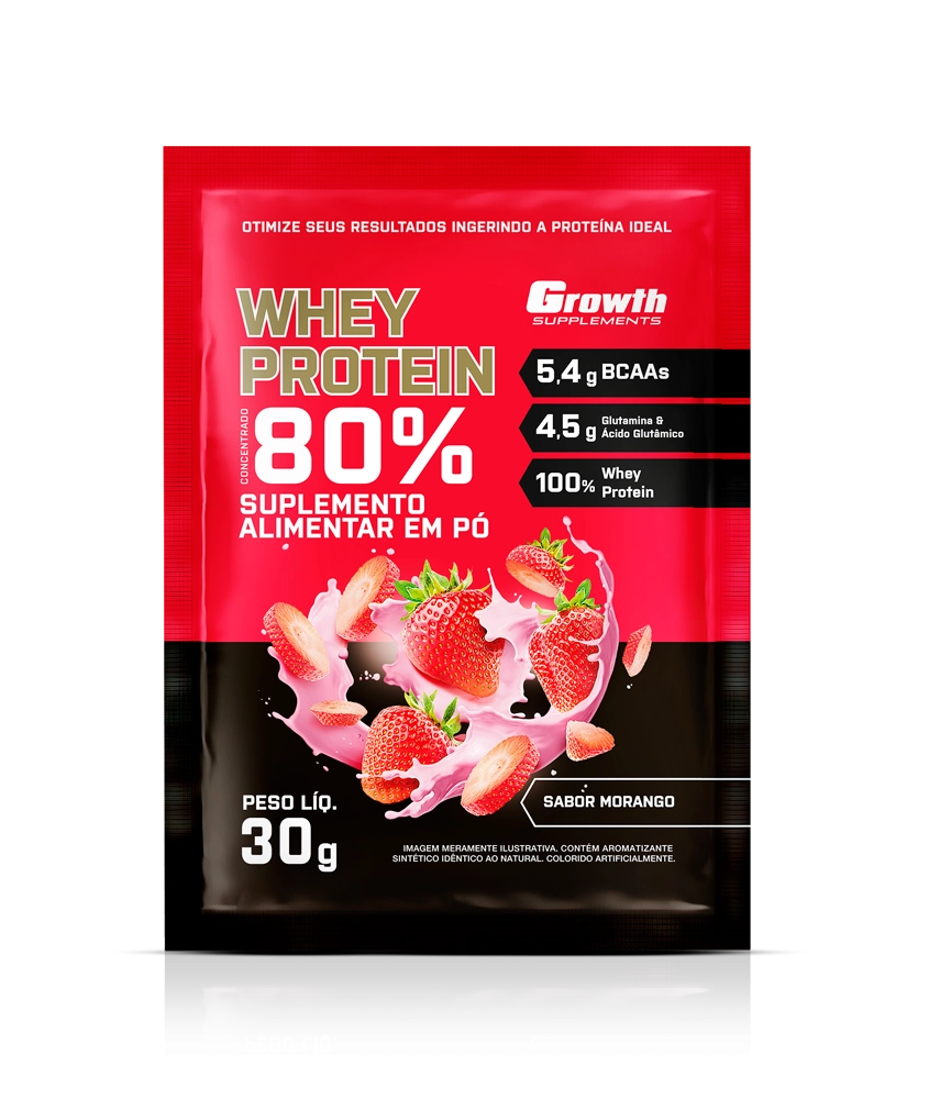 Growth Whey Protein Concentrado (30g) - Sabores: