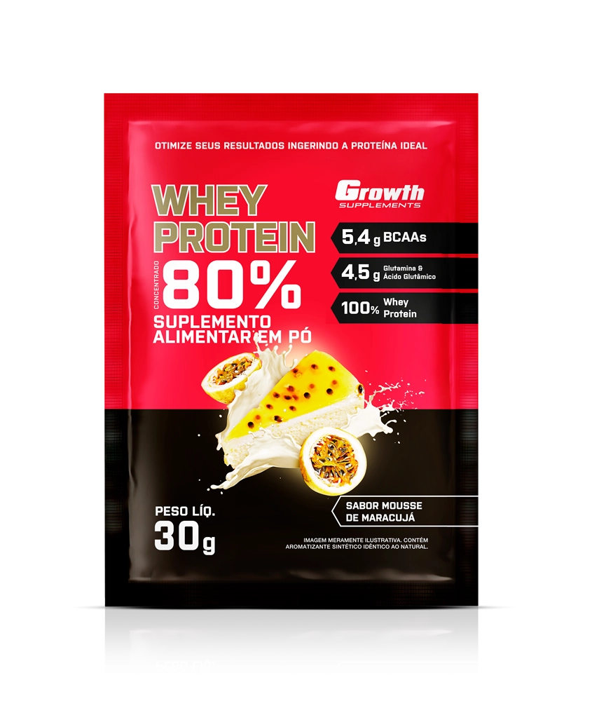 Growth Whey Protein Concentrado (30g) - Sabores: