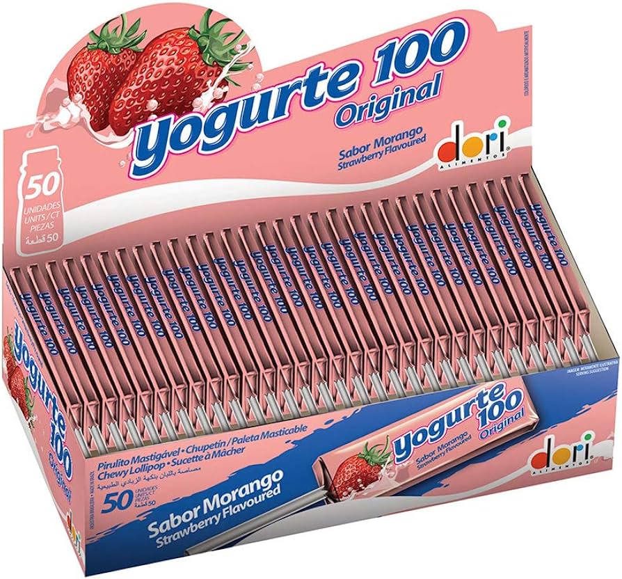 Yogurte 100 Chewy Lollipops Box with 50 Units (560g)