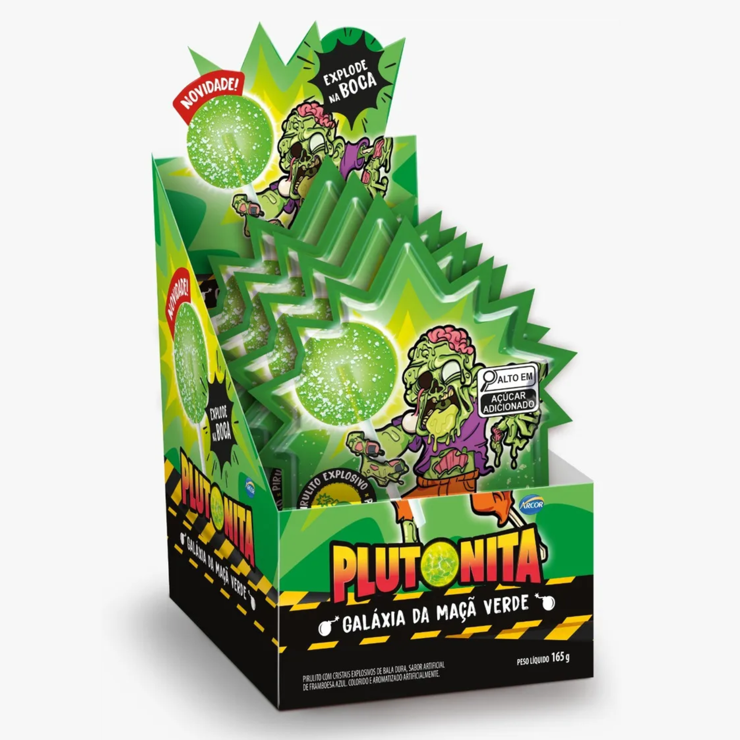 Pirulito Explosivo Plutonita Arcor - 1 Caixa (165g) - Sabor: