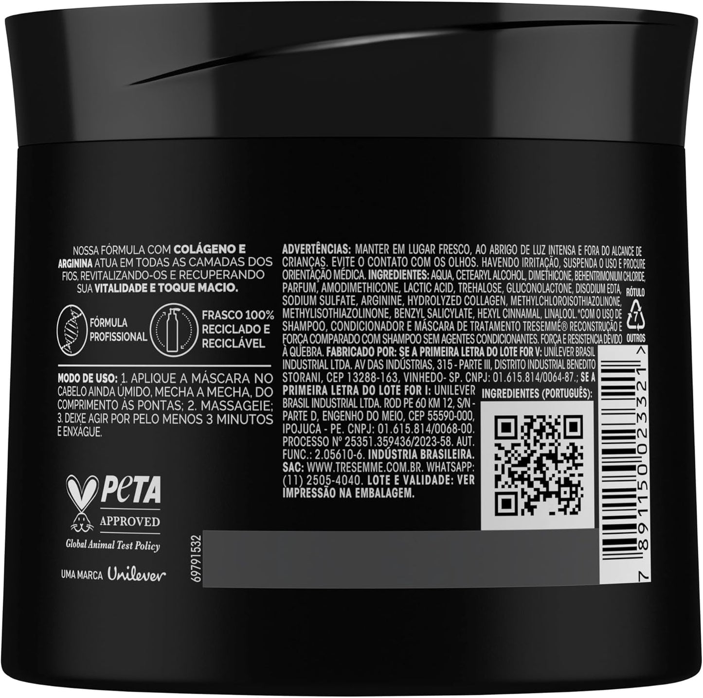 TRESemmé Máscara Reconstrução Intensa Colágeno e Arginina (400g)