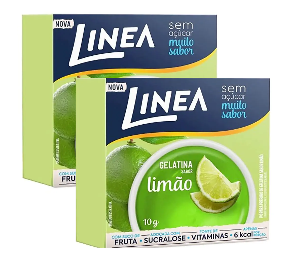 Linea Gelatinas em Pó com Suco de Fruta Sem Açúcar (2x10g) - Sabores: