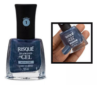 Risqué Diamond Gel Nail Polish: Metallic Blueberry Sorbet (9.5ml)