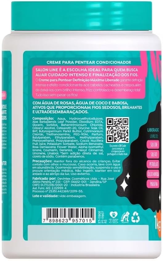 Salon Line Creme Para Pentear: Definição Máxima Liberada (1Kg)