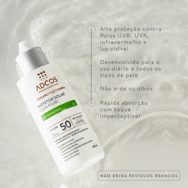 Protetor Solar Aqua Fluid FPS 50 - Unidade (40ml) - Cores: