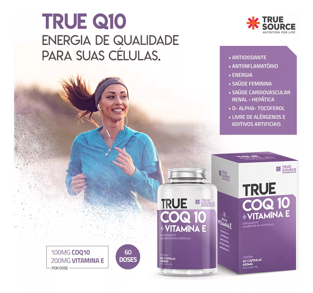 True COQ10 Ubiquinol True Source 60 Cápsulas (30g)