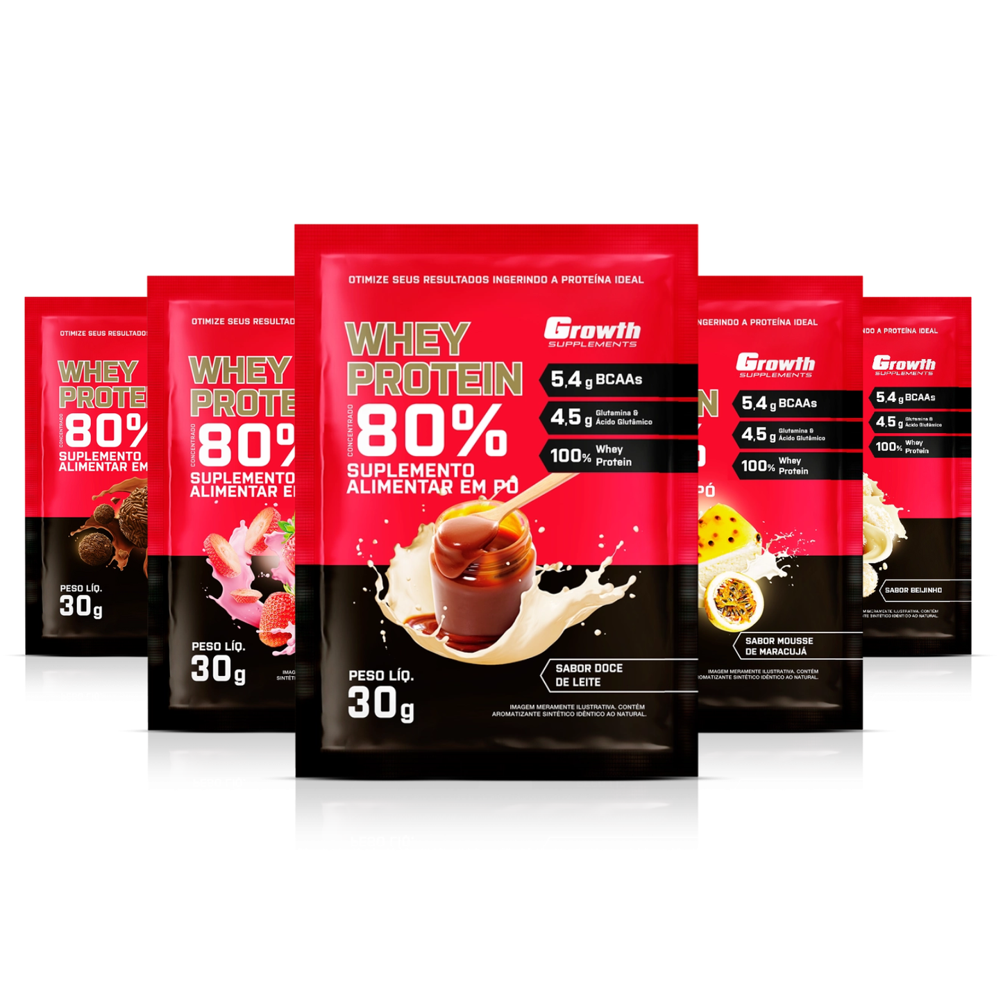 Growth Whey Protein Concentrado (30g) - Sabores:
