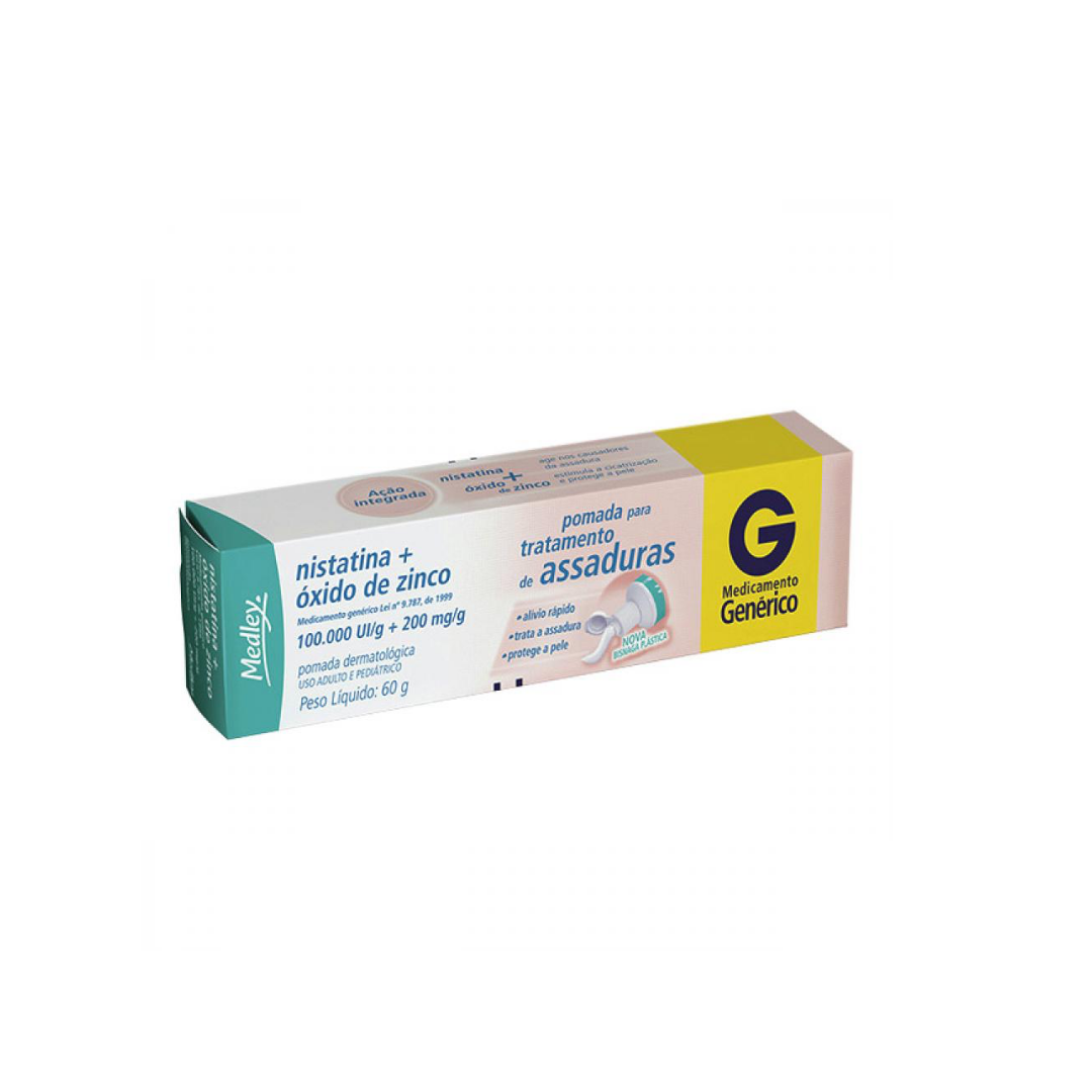 Nistatina óxido De Zinco Pomada 60G 100.000Ui - 200 Mg. Tratamento de Assaduras, e proteção da pele.
