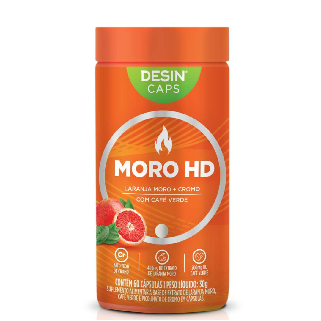 Desinchá Moro HD – Termogênico com Laranja Moro, Cromo e Café Verde com 60 cápsulas (71g)