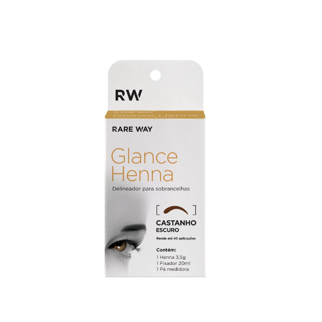 Rare Way Glance Henna Delineador para Sobrancelhas: Castanho Escuro (3,5g)